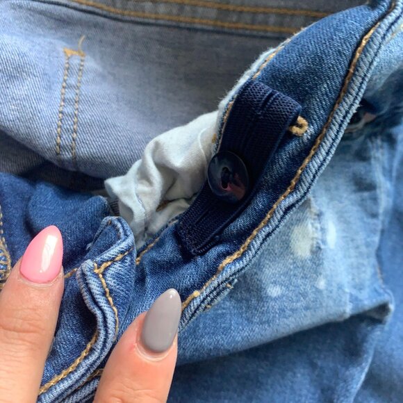 Zara Kids Authentic Denim Jeans W/ Zipper Pocket & Red Stitching Size 13/14 Blue - Picture 9 of 11